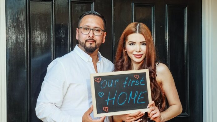 Couple buying home