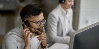 Sales Team Reading a Script
